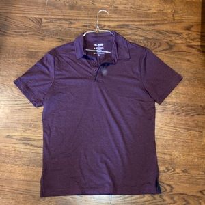 Maroon striped performance polo